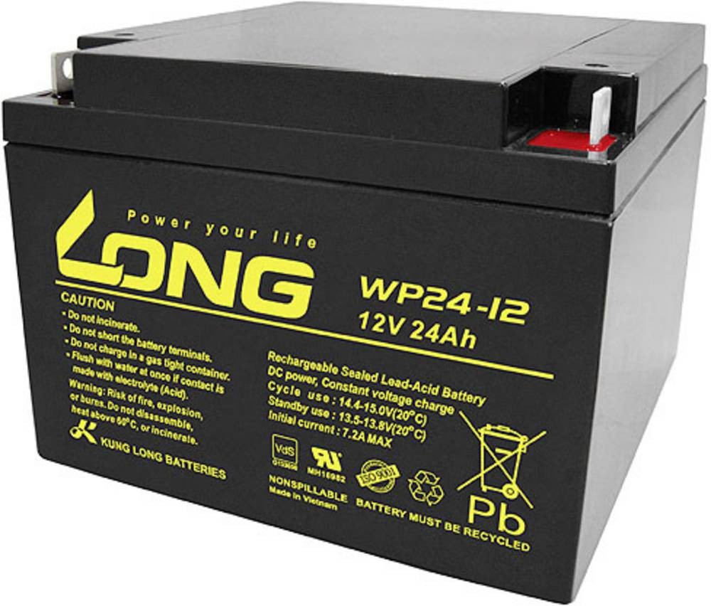Long WP24-12 WP24-12 Bleirechargeable battery 12V 24Ah Blei-Vlies (