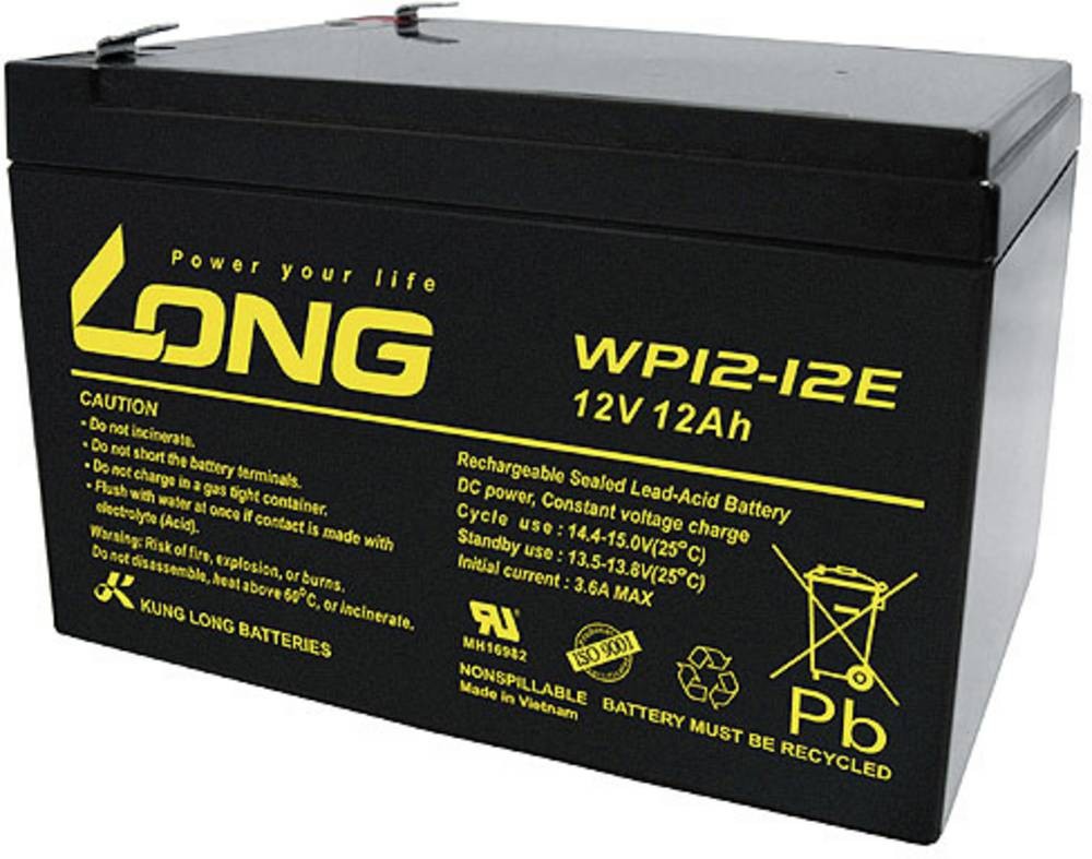 Long WP12-12E WP12-12E Bleirechargeable battery 12V 12Ah Blei-Vlies (