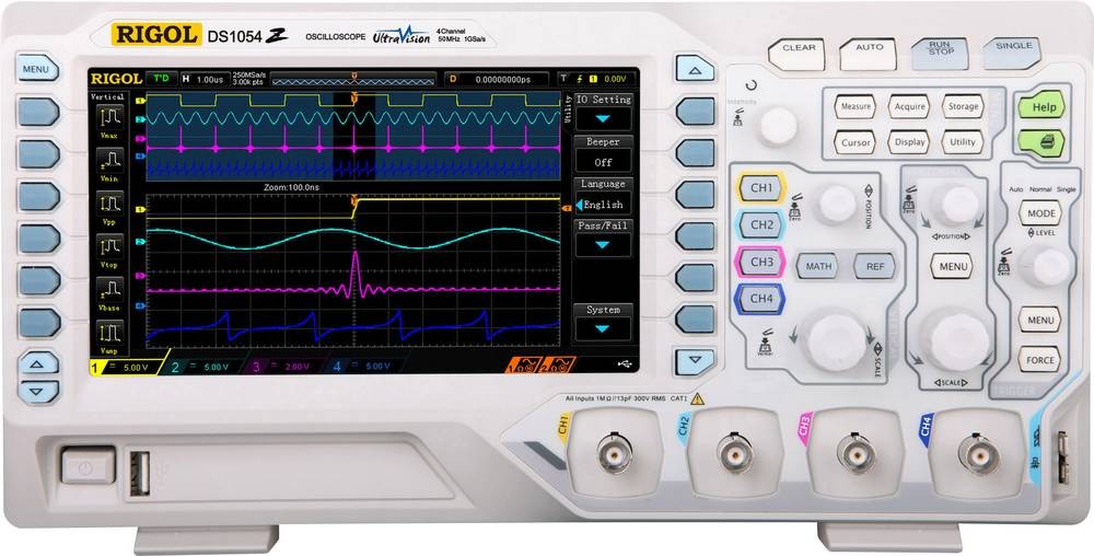 Rigol DS1054Z Digital-Oszilloskop 50MHz 4-channel 1 GSa/s 24 Mpts 8