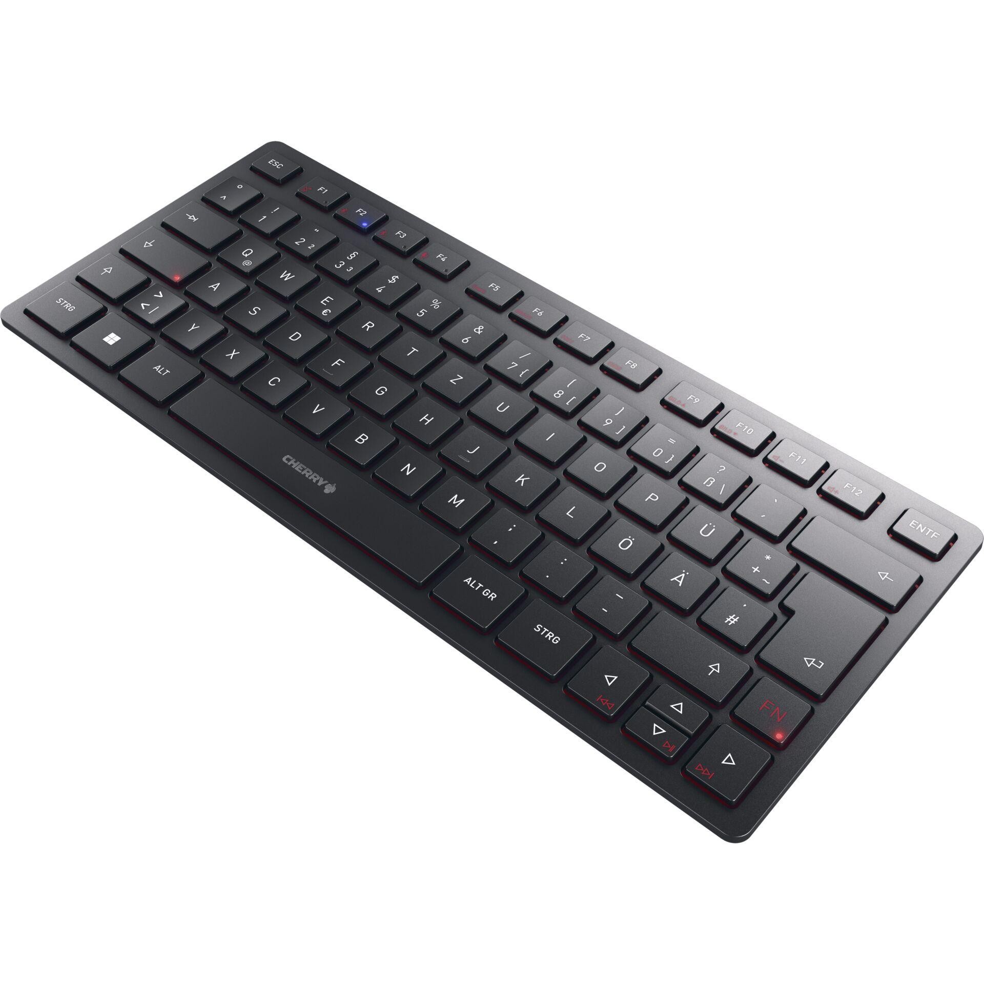 CHERRY KW 9200 MINI USB, Funk, Bluetooth Tastatur Deutsch, QWERTZ