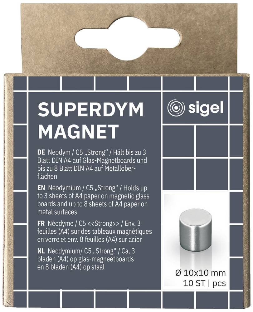 Sigel Neodym Magnet C5 \ Strong\ (Ø x H) 10mm x 10mm Zylinder