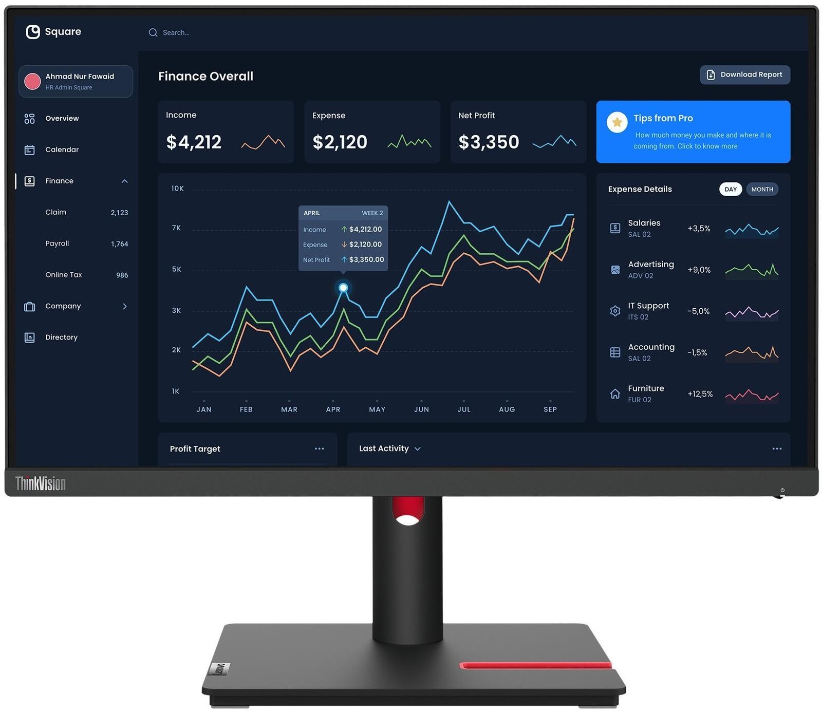 Lenovo ThinkVision T22i-30 Monitor - Lenovo ThinkVision T22i-30