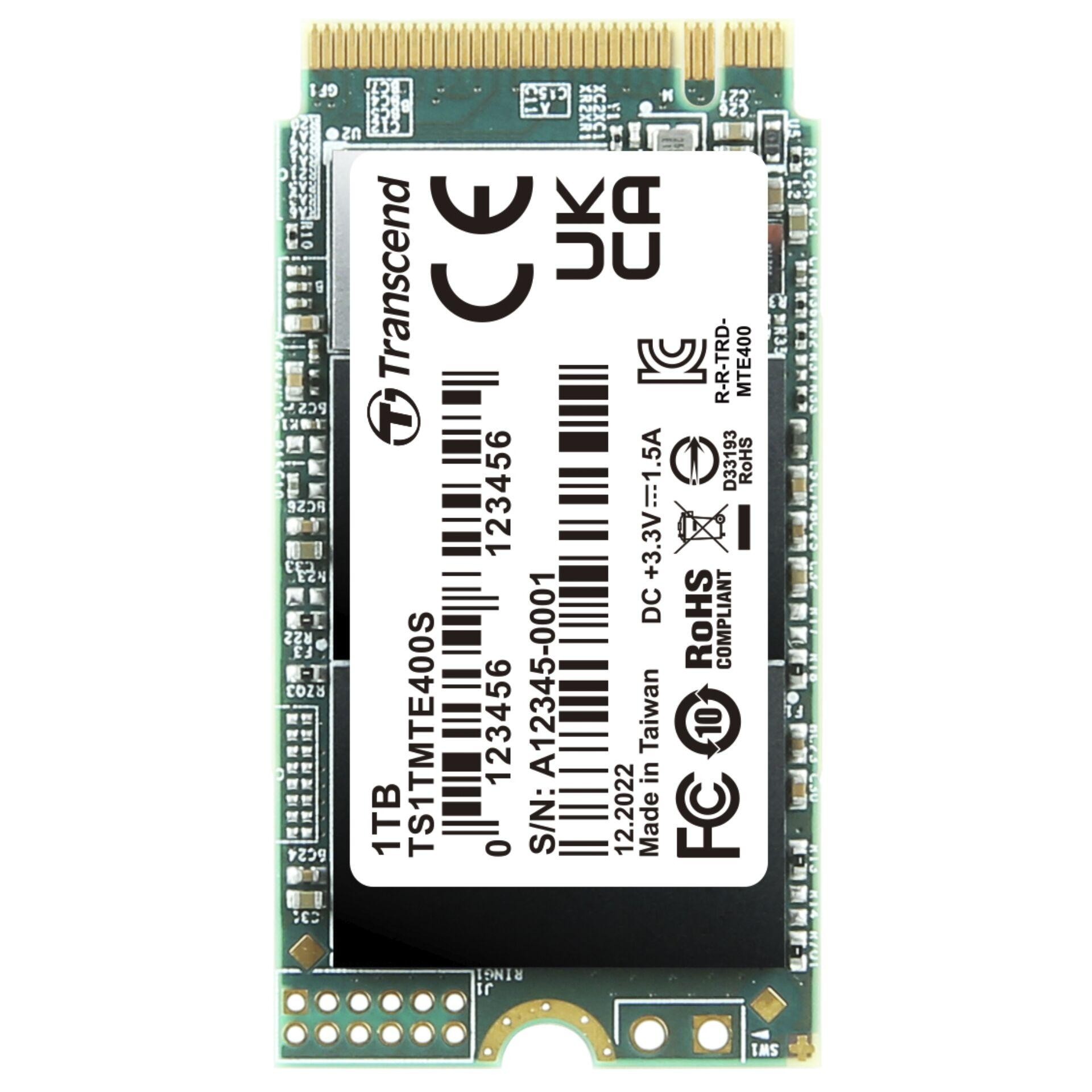Transcend PCIe SSD 400S 1 TB M.2 PCI Express NVMe 3D NAND - Transcend
