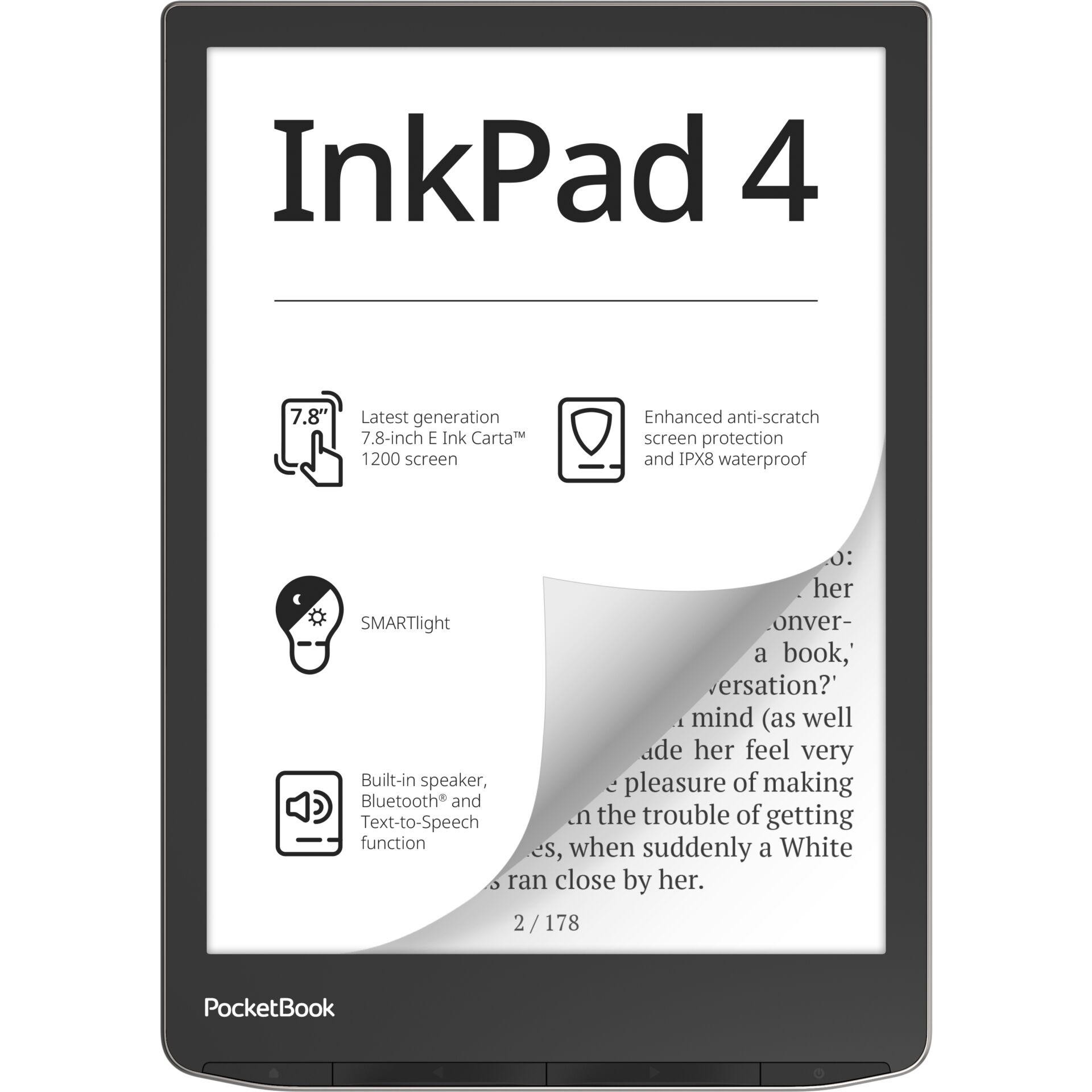 PocketBook InkPad 4 e-book reader Touchscreen 32 GB Wi-Fi Silver -