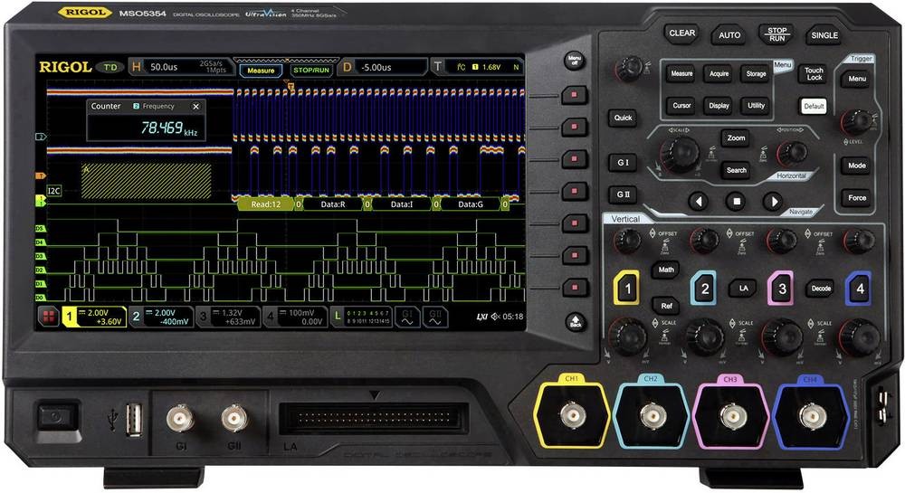 Rigol MSO5204 Digital-Oszilloskop 200MHz 8 GSa/s 100 Mpts 8 Bit 1 pc(