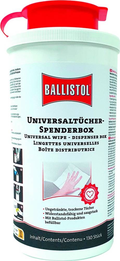 Ballistol Spenderbox with 130 trockenen Tüchern 25097 1 St.