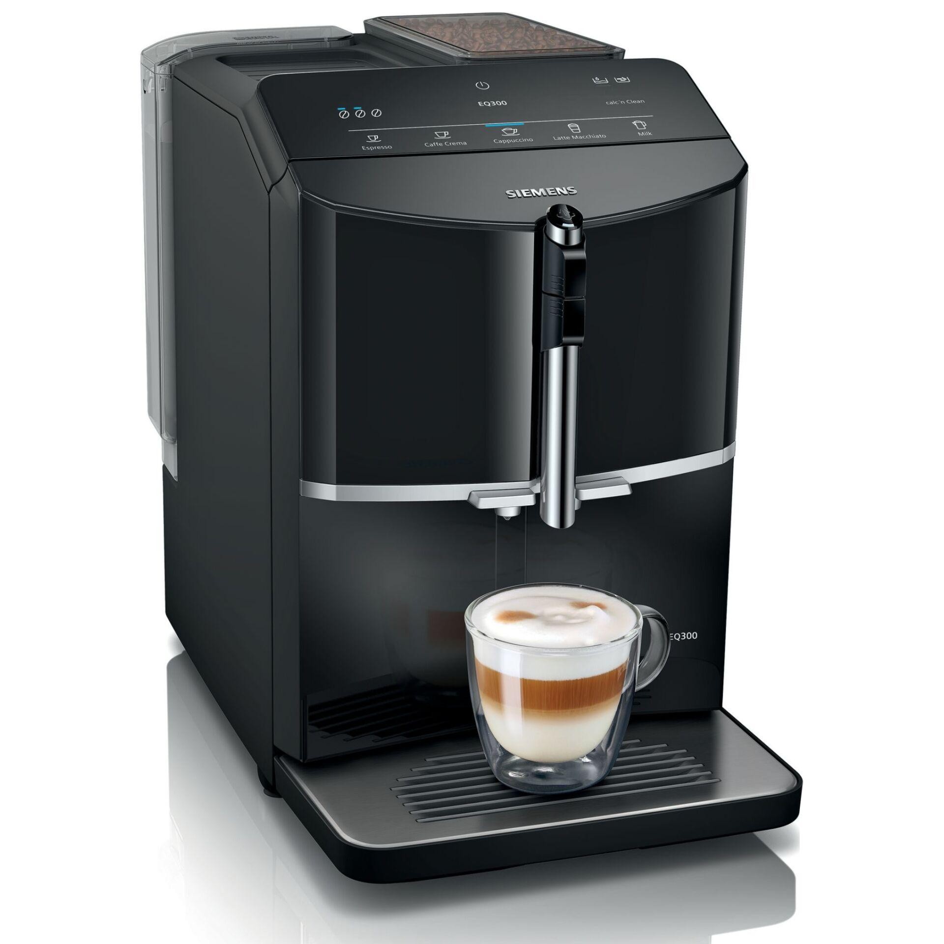 Siemens Hausgeräte TF301E19 Kaffeevollautomat Klavierlack-Schwarz