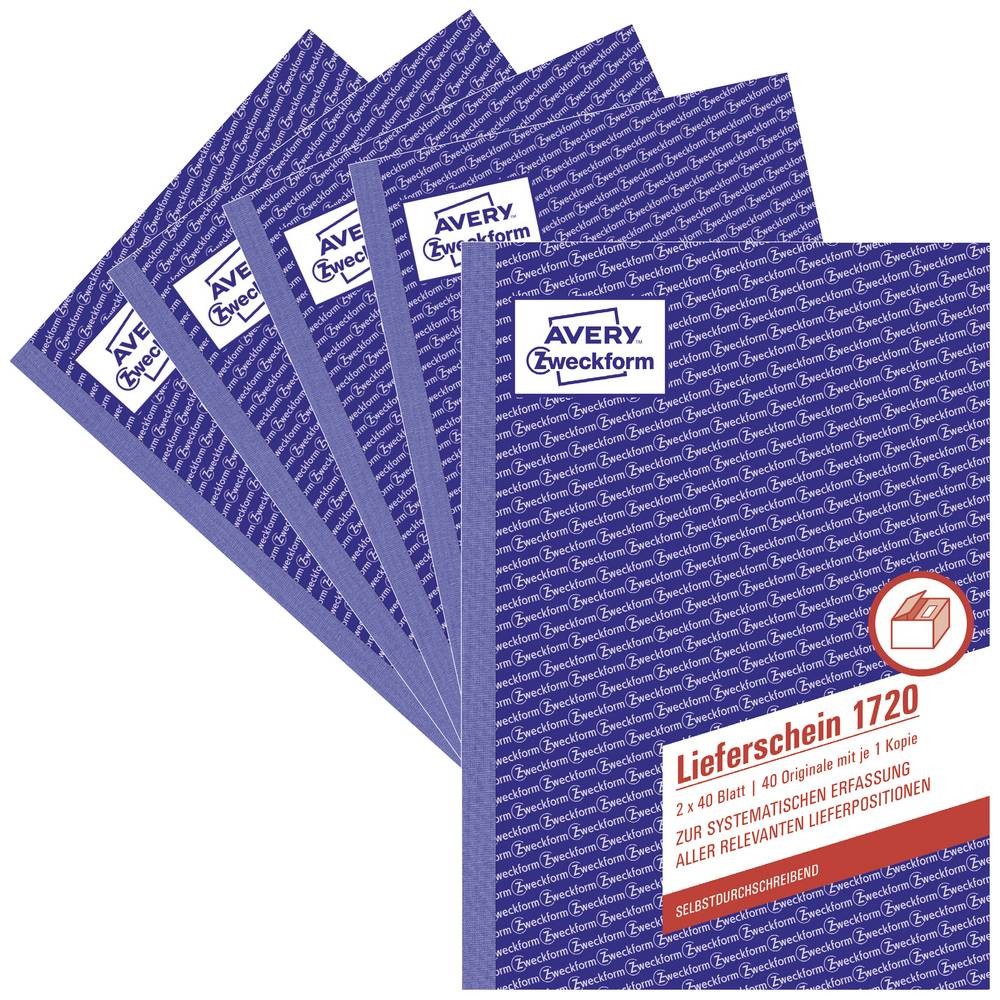 Avery 1720-5 accounting form/book A5 40 pages - Avery 1720-5, Blue,