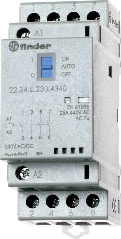 Finder 22.34.0.024.4740 Schütz 3 Schließer, 1 Öffner 24 V/DC, 24 V/