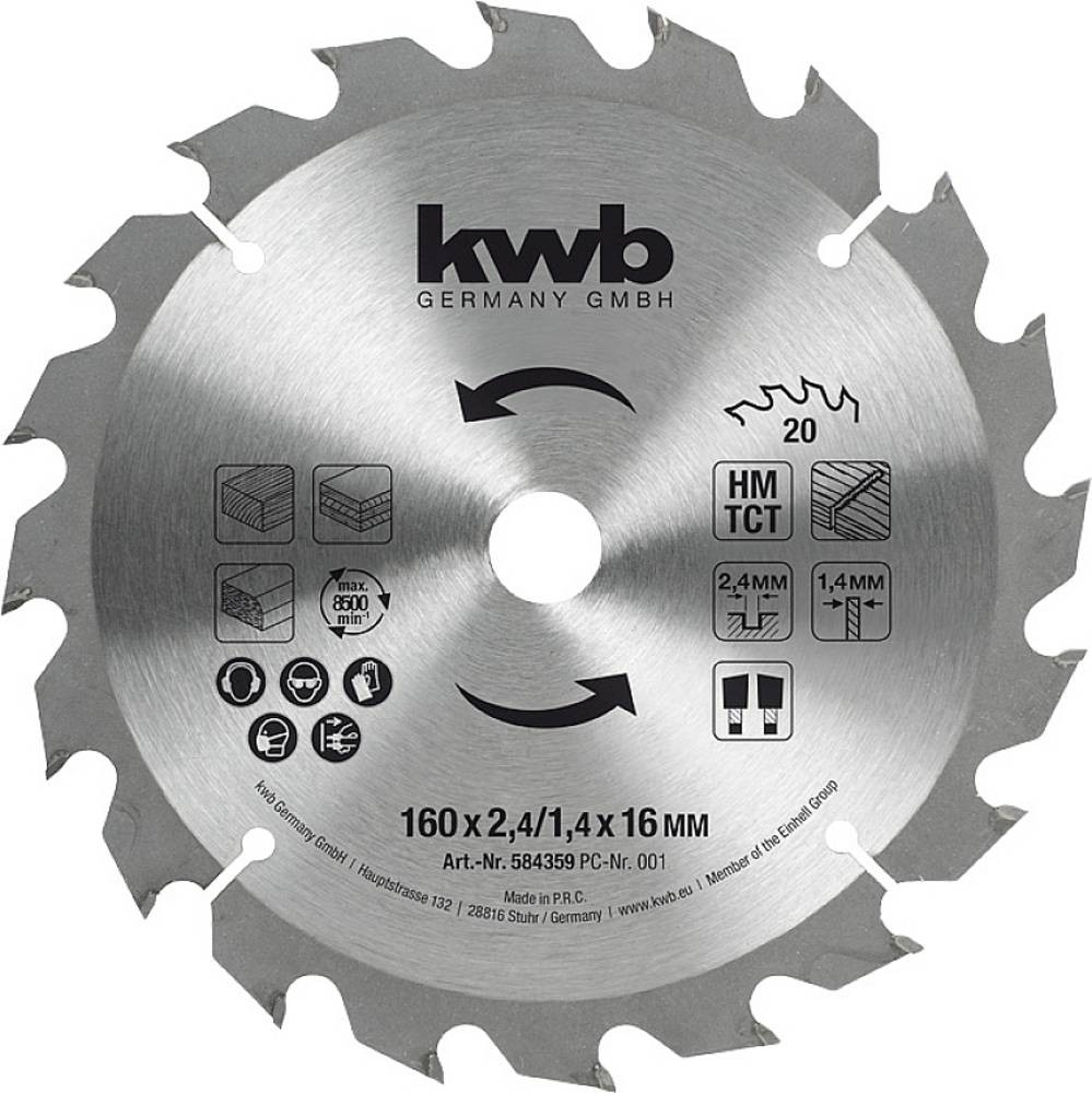 Kwb 584359 la lama della sega 160 x 16mm 1 pezzo