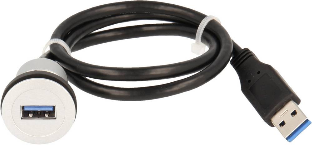 Georg Schlegel USB3.0-Buchse A/A, mit Kabel silberfarben twin rund,
