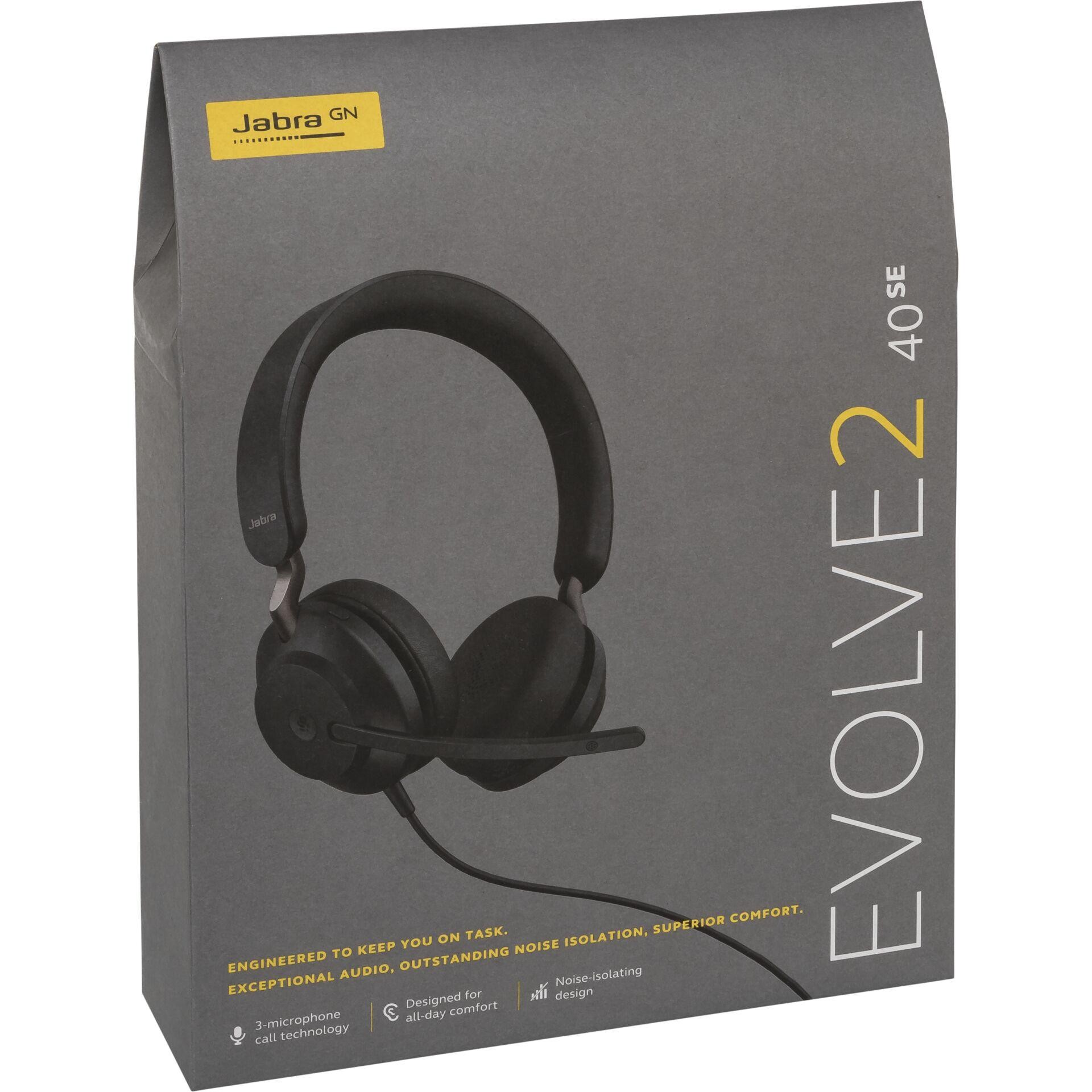 Jabra Evolve2 40 SE USB-C, MS Stereo - Jabra Evolve2 40 SE USB-C, MS