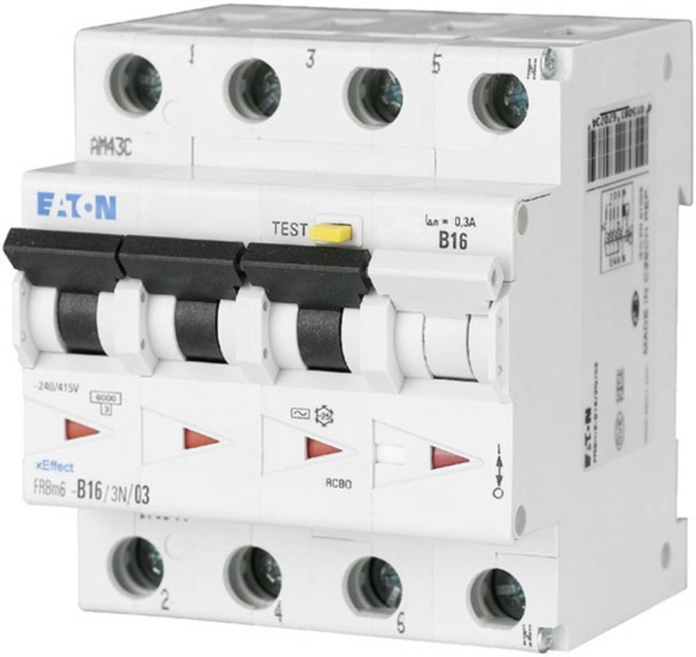 Eaton 170999 FI-Schutzschalter/Leitungsschutzschalter 4polig 16A 0.