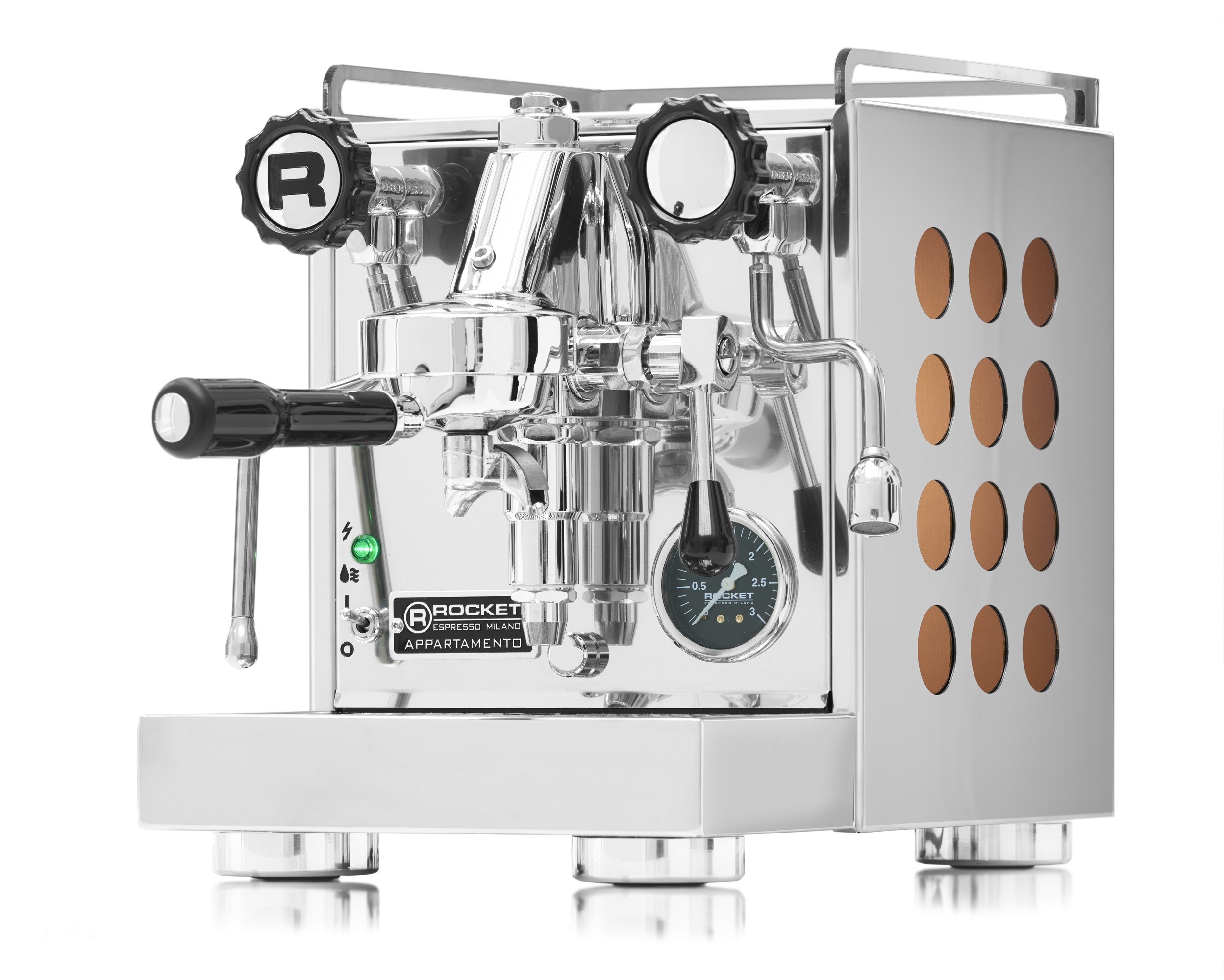 Rocket Appartamento Compact Portafilter Espresso Machine Chrome Copper