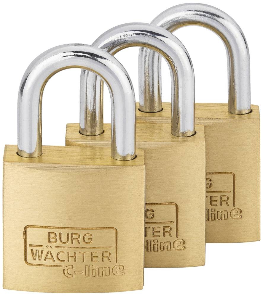 Burg Wächter 29921 Vorhängeschloss 20mm gleichschließend Messing