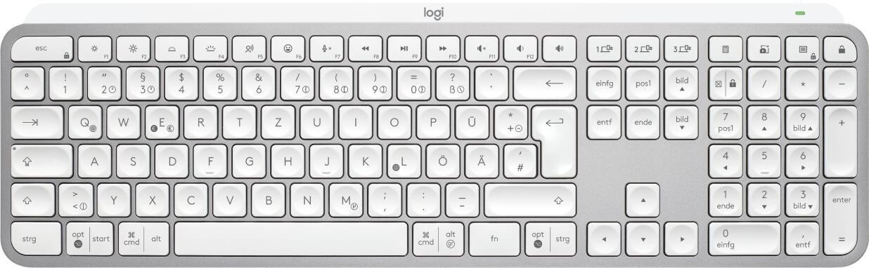 Logitech MX Keys S Bluetooth Tastatur Deutsch, QWERTZ Hellgrau
