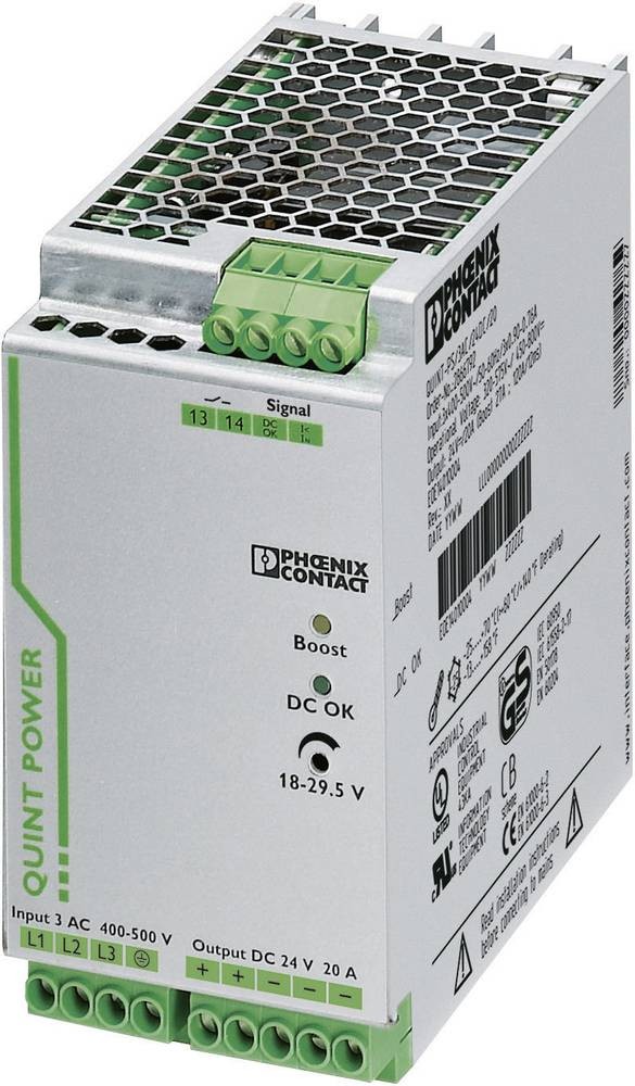 Phoenix Contact QUINT-PS/3AC/24DC/20 power supply unit 480 W Green,