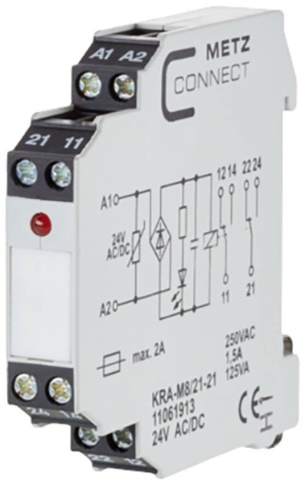 Koppelbaustein 24, 24 V/AC, V/DC (max) 2 Wechsler Metz Connect