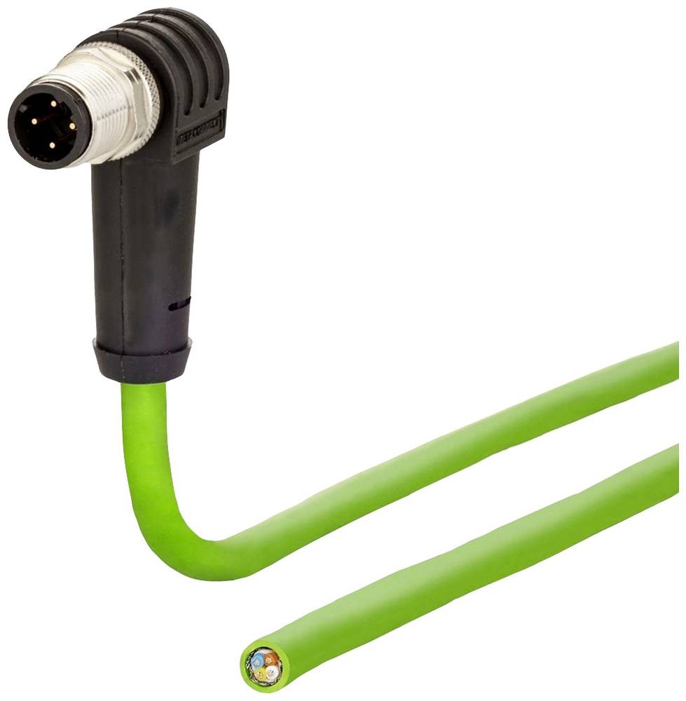 Metz Connect 142M1D90020 M12 cable patch CAT 5e SF/FTP 2.00m verde