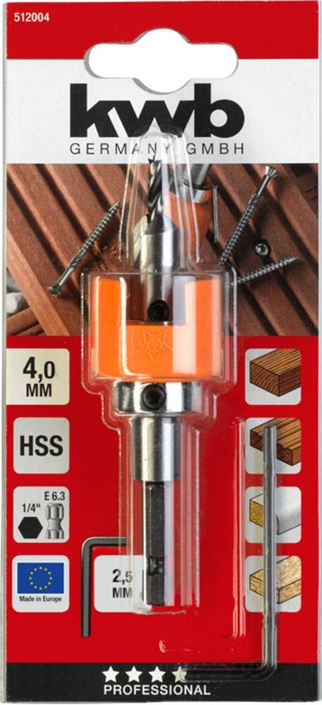 Kwb 512004 Holz-Spiralbohrer 1 piece 4mm 1 pc(s)