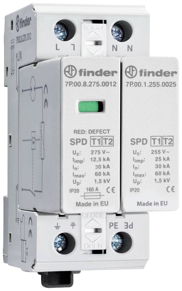 Finder 7P.02.8.275.1012 7P.02.8.275.1012 Überspannungsableiter 60 kA