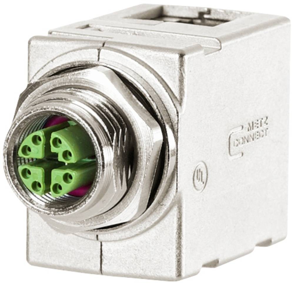 METZ CONNECT MWN911A415 wire connector M12 to RJ45 Silver - METZ