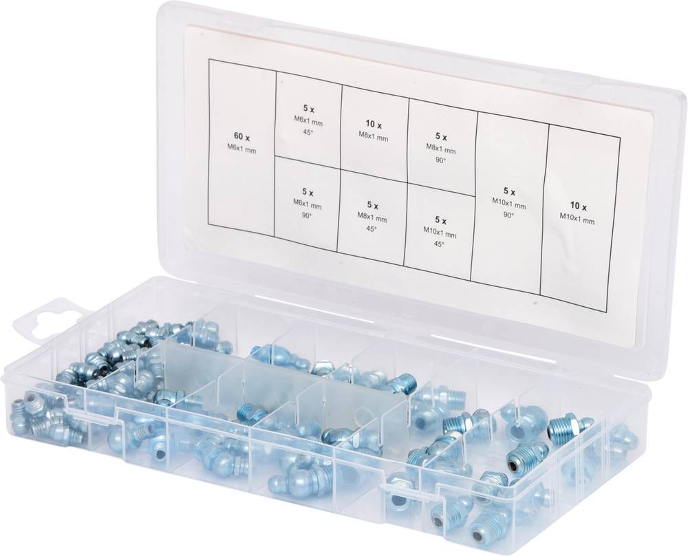 KS Tools Schmiernippel Sortiment, M6-8-10x1,0, 110-tlg 1 pc(s)