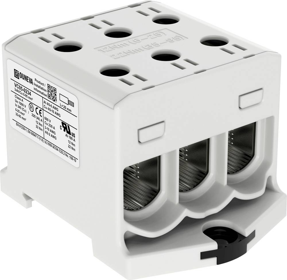 Ouneva Group VC05-0234 Verteilerblock Schrauben Grau 1St.