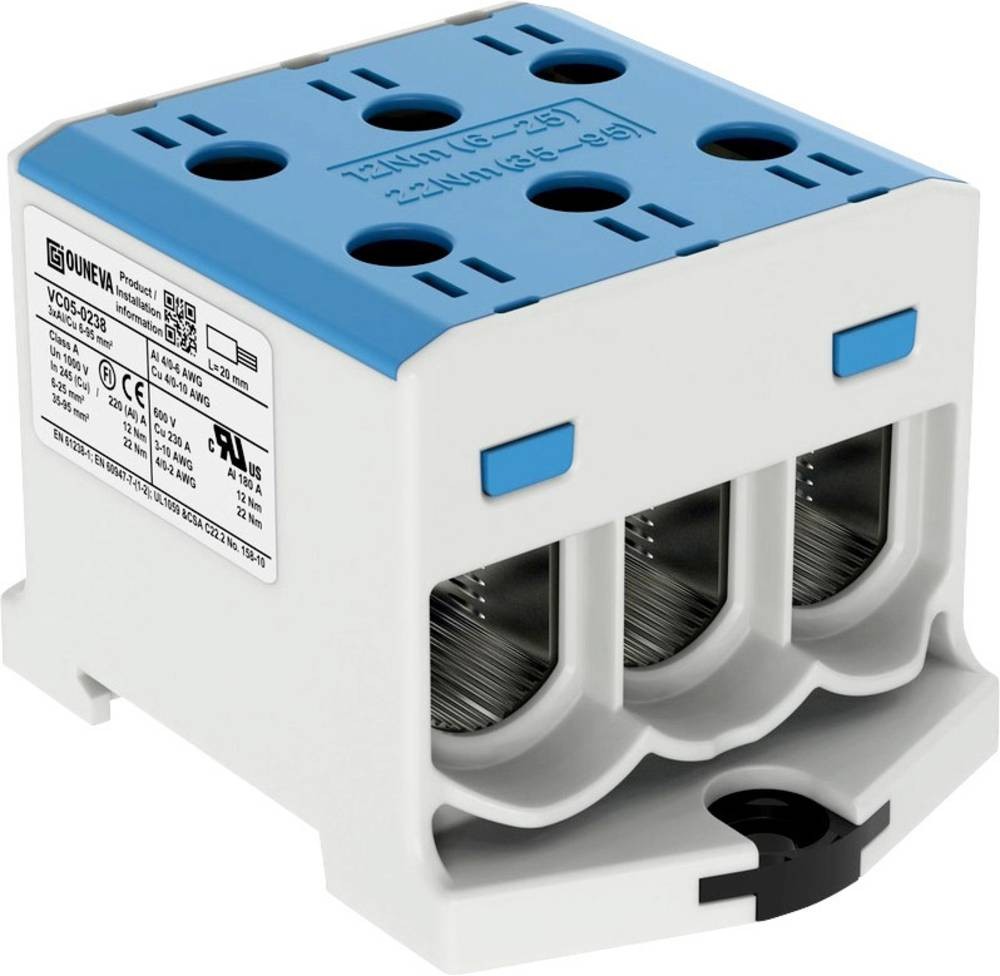Ouneva Group VC05-0238 Verteilerblock Schrauben Blau 1St.