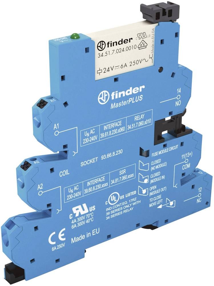 Finder 39.61.3.230.0060 Koppelrelais 230 V/AC 6A 1 Wechsler 1 pc(s)