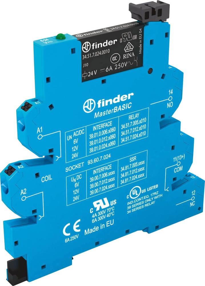 Finder 39.01.8.230.0060 Koppelrelais 230 V/AC 6A 1 Wechsler 1St.