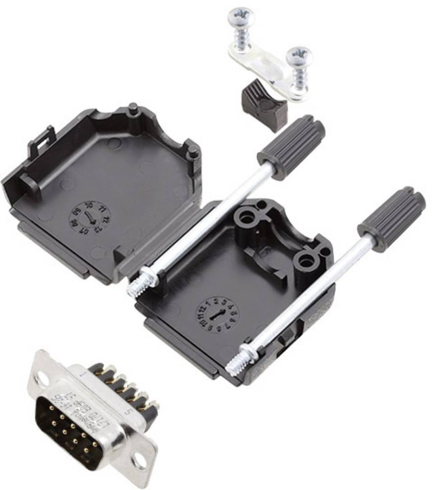 Amphenol L17DPPK09-BK+L717DE09PST D-SUB Stiftleisten-Set 180°