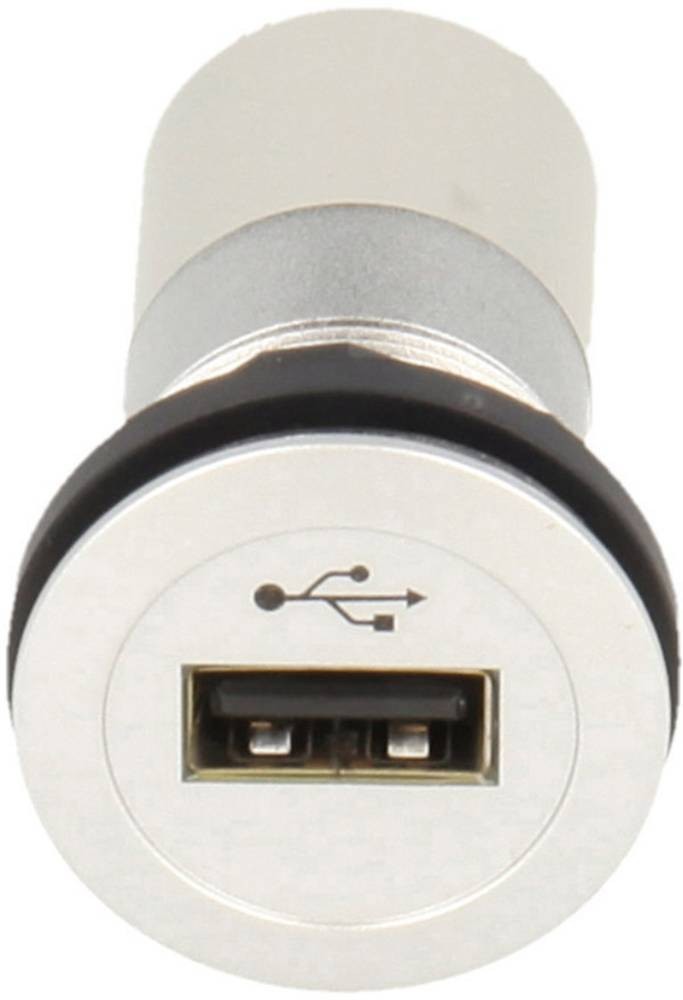 Schlegel USB-Einbaubuchsen 2.0 Buchse, Einbau mit LED-Farbring: Blau
