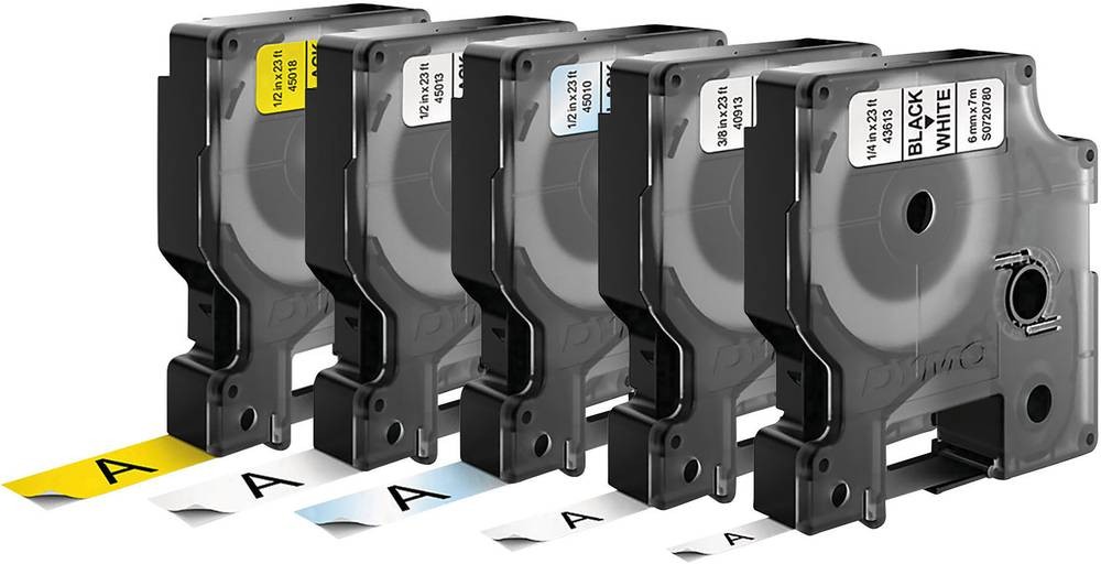 DYMO 45018 + 45013 + 45010 + 40913 + 43613 Printer tape 5er Set