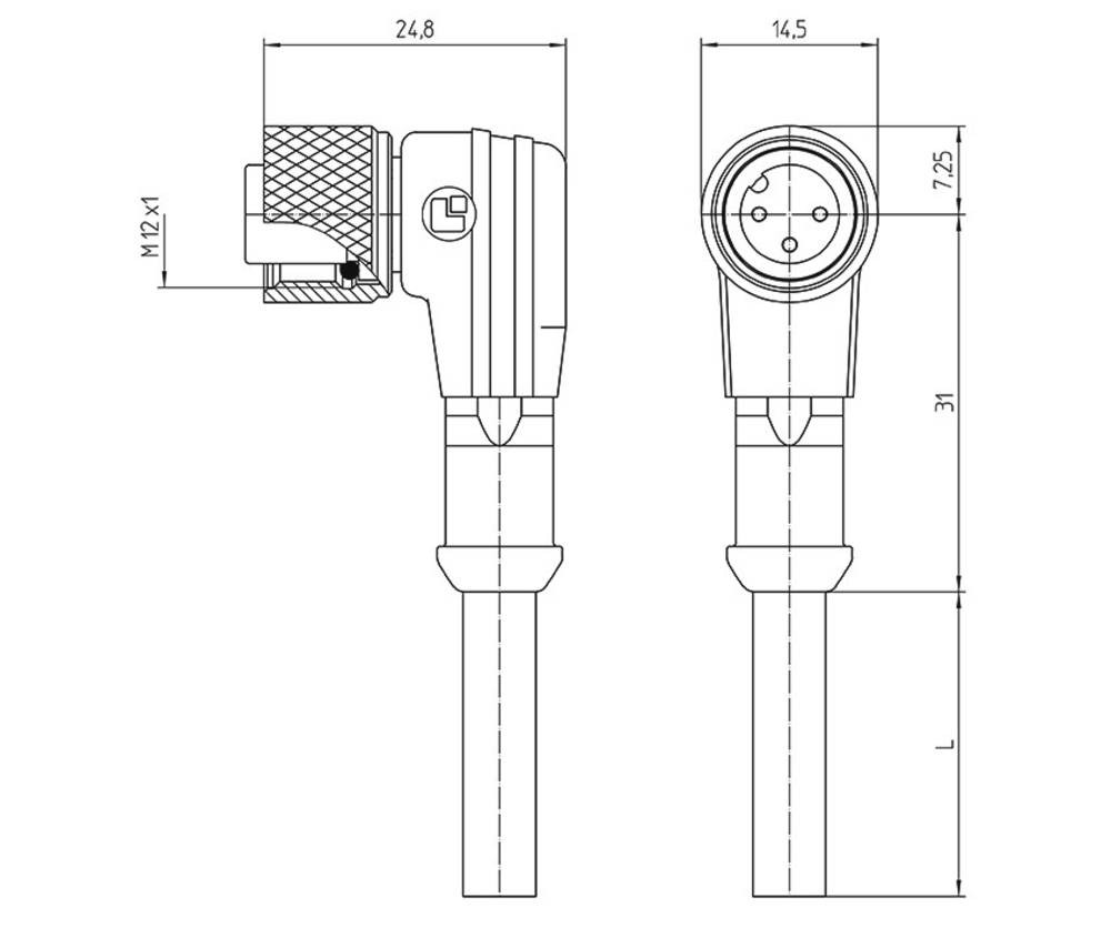 Lutronic 1121 Sensor-/Aktor-Steckverbinder, konfektioniert M12