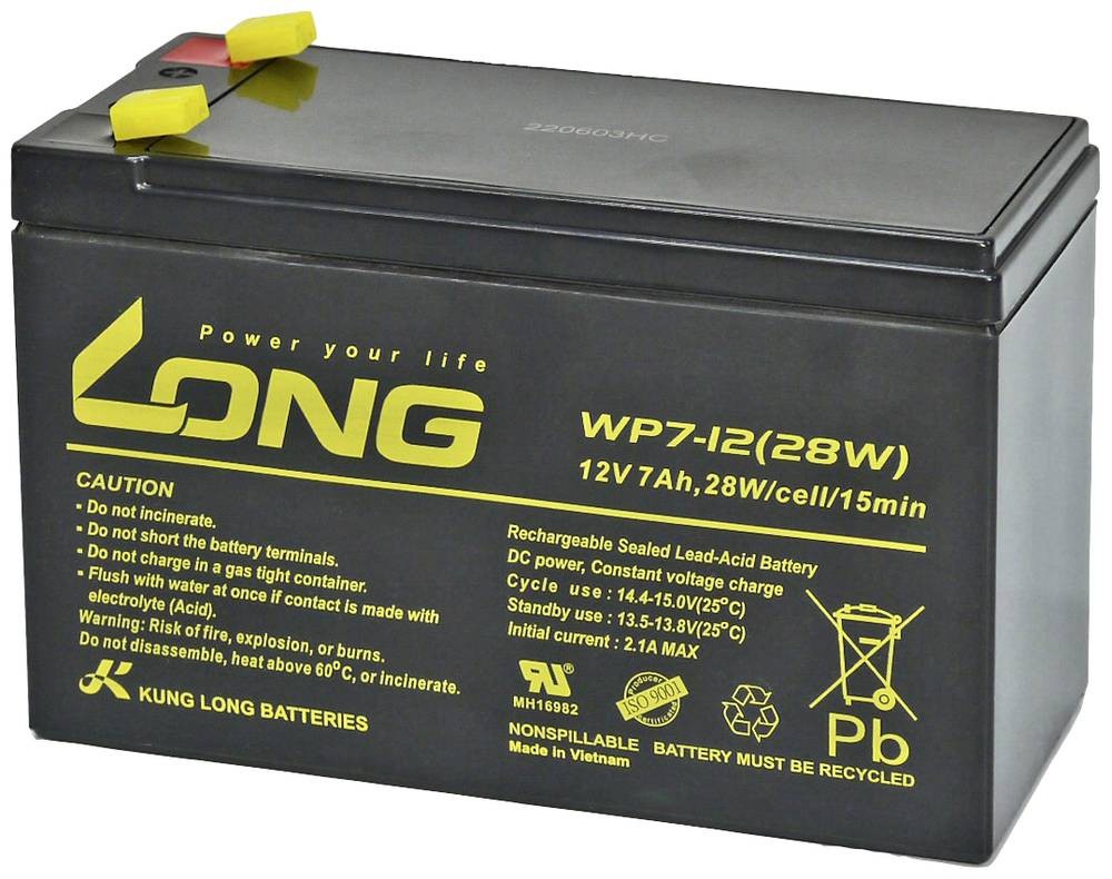 Long WP7-12(28W)-M/F1 WP7-12(28W)-M/F1 Bleirechargeable battery 12V