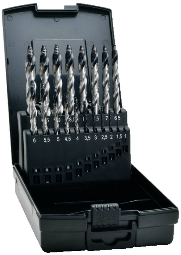Exact 74961 TIAIN-TIP Spiralbohrer-Set 1 mm, 1.5 mm, 2 mm, 2.5 mm, 3