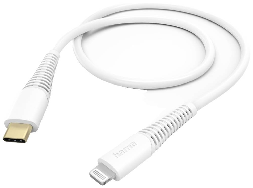 Hama USB-Ladekabel USB 2.0 Apple Lightning Stecker, USB-C Stecker 1.