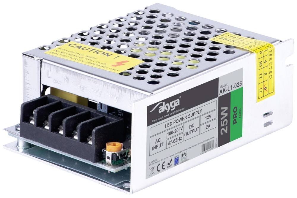 Akyga AK-L1-025 power adapter/inverter 25 W Grey - Akyga AK-L1-025,