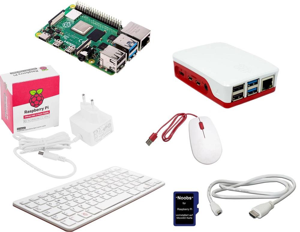 Raspberry Pi Desktop Kit 4 B 4GB 4 x 1.5GHz inkl. Tastatur, inkl.