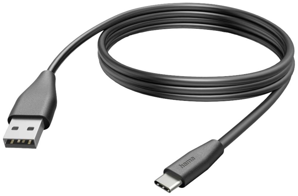 Hama 00201597 USB cable USB 2.0 3 m USB C USB A 0.48 Gbit/s Black -