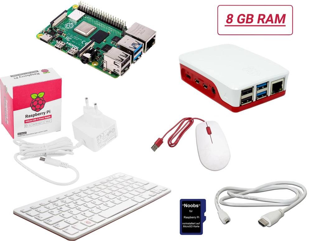 Raspberry Pi Desktop Kit 4 B 8GB 4 x 1.5GHz inkl. Tastatur, inkl.