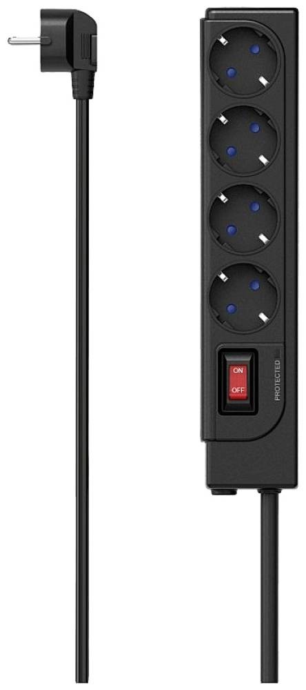 Hama presa multipla quadruplo protezione sovratensione nero