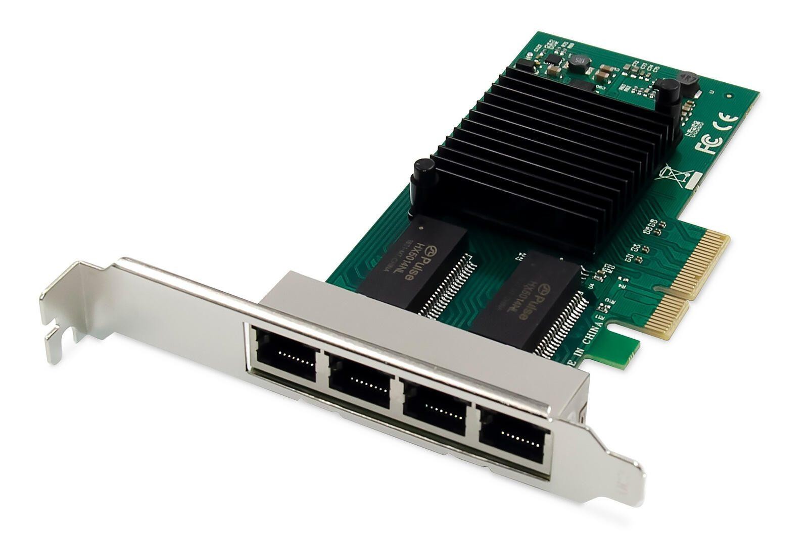 Digitus 4 port Gigabit Ethernet network card, RJ45, PCI Express,
