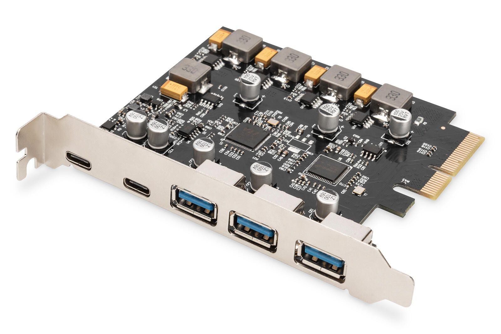 Digitus PCIe card 2x USB-C + 3x USB A - Digitus PCIe card 2x USB-C +