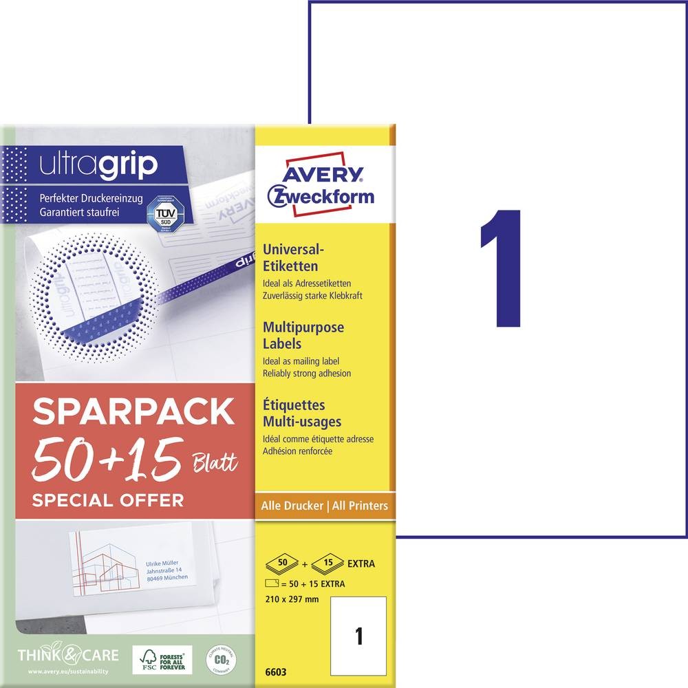 Avery Multipurpose labels - Avery Multipurpose labels, White, Self-