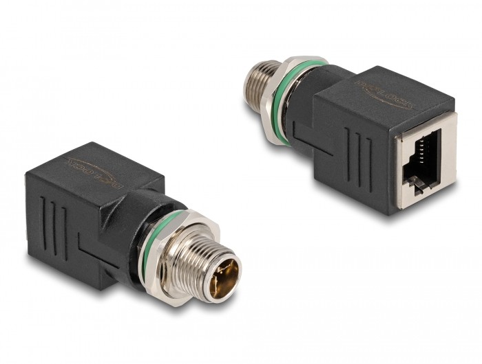 DeLOCK M12 Adapter X-coded 8 pin male to RJ45 jack straight - DeLOCK