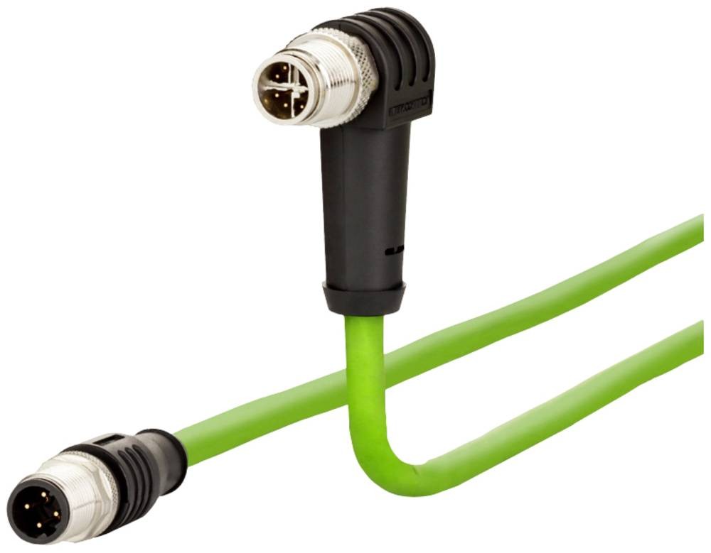 Metz Connect 142M2X1B050 M12 Patchkabel CAT 6a S/FTP 5.00m Grün PUR-