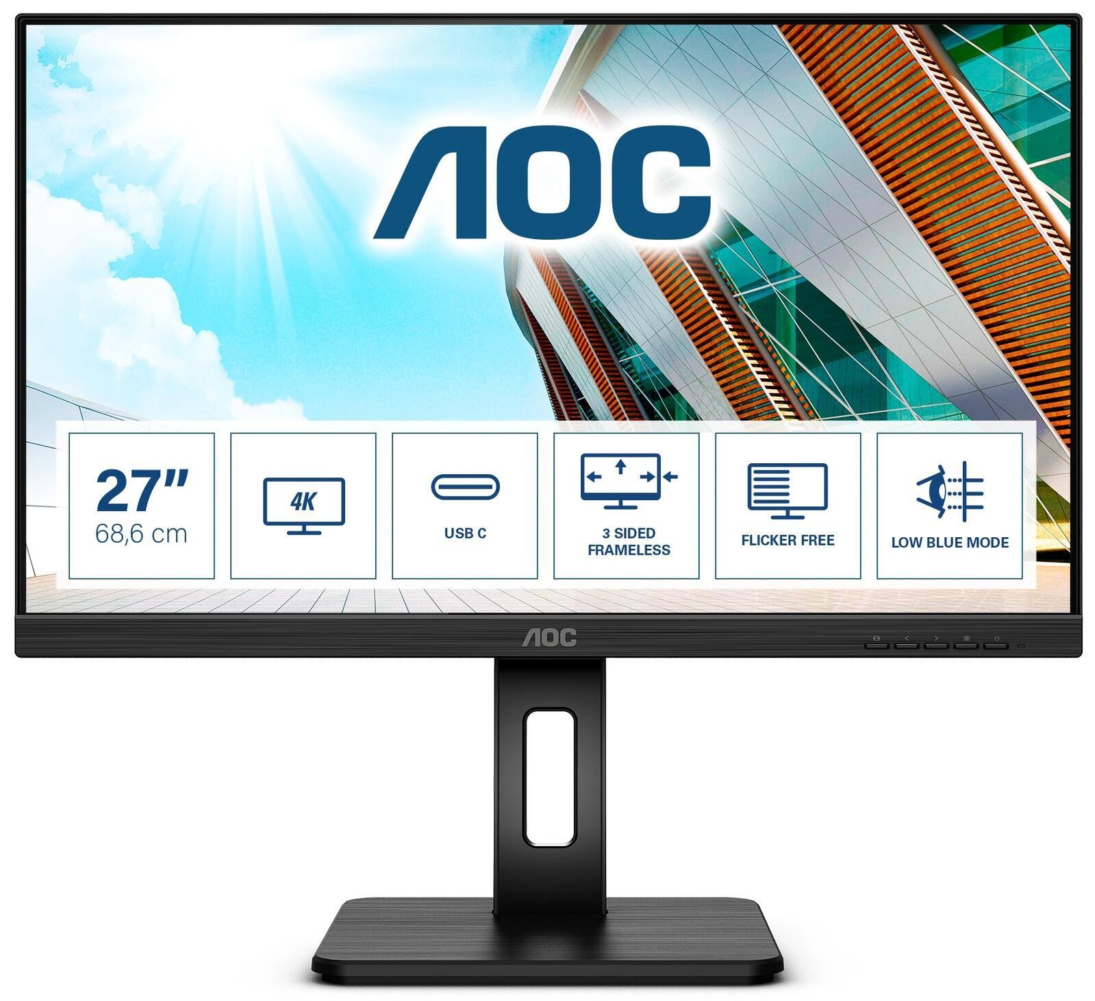 AOC U27P2CA computer monitor 68.6 cm (27") 3840 x 2160 pixels 4K