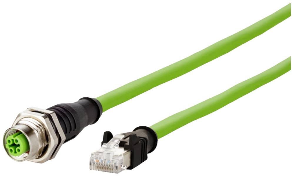 Metz Connect 142M4D25050 M12 patch cord CAT 5e S/UTP 5.00m green PUR-